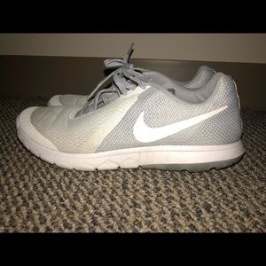 White & Grey Nike Running Shoes